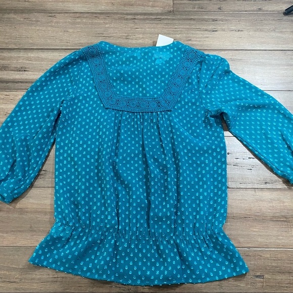 5 for $25 DR2 Swiss Dot blouse dark teal - Picture 4 of 6